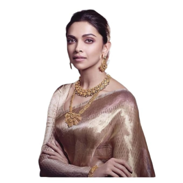 Dipika Golden Colour Party wear Saree-onlinevipshop