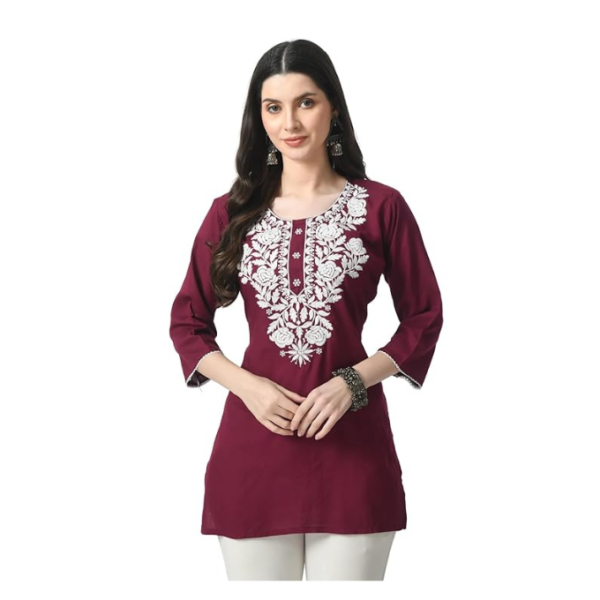 LIBOZA Kurti for Women - Short Chikankari Kurtis for Girls