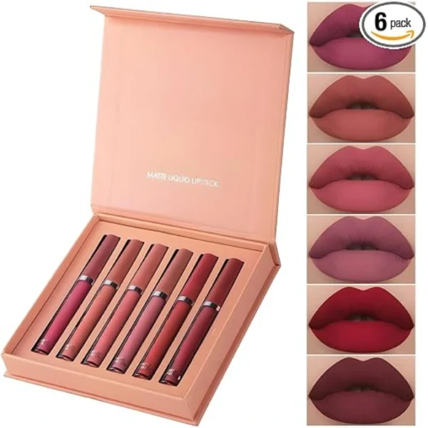 Bajajbeautyshop Velvet Matte Book Style Lipstick Set of six